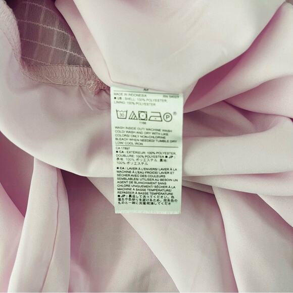 Banana Republic pink purple lavender check puff shoulder blouse top medium - Picture 7 of 7